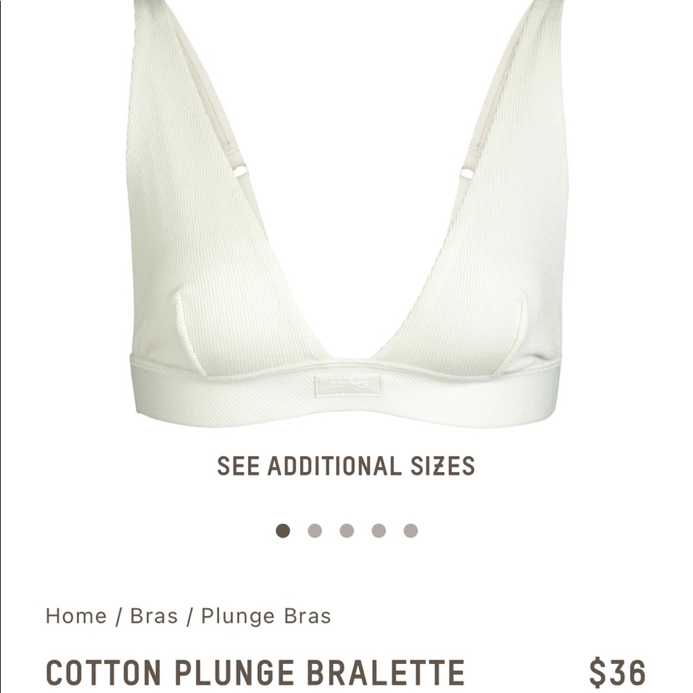 SKIMS Cotton Plunge Bralette - Bone